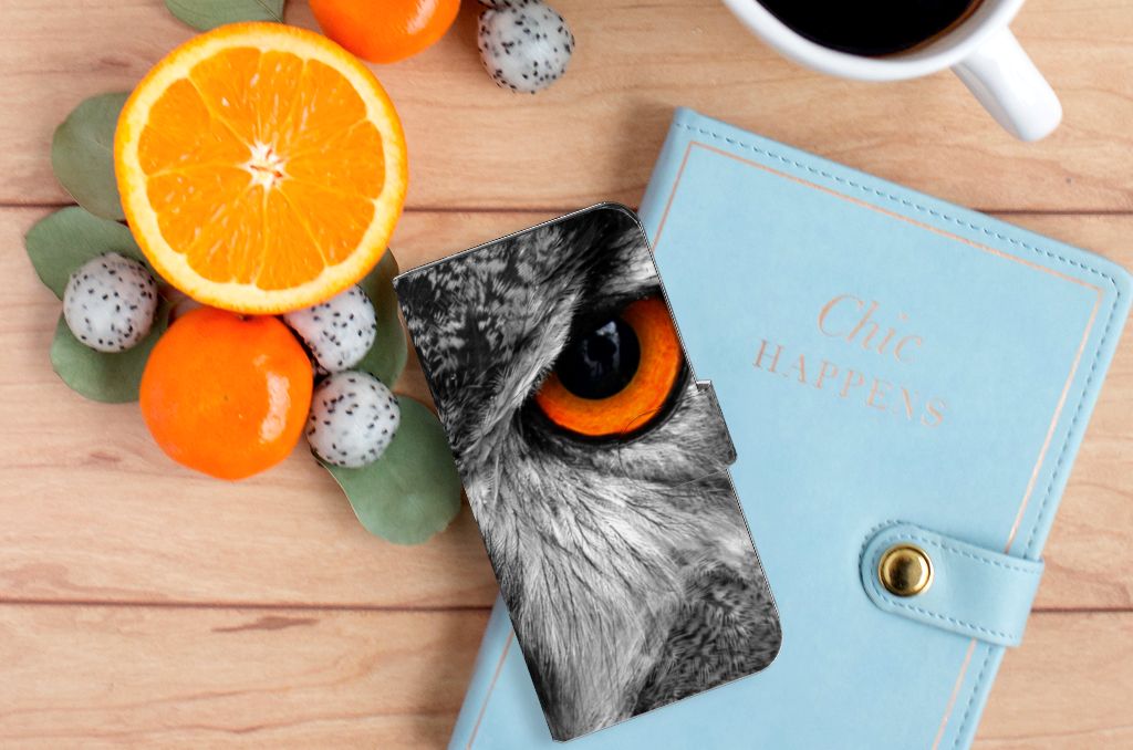 Xiaomi 13 Telefoonhoesje met Pasjes Uil design uil aanzicht