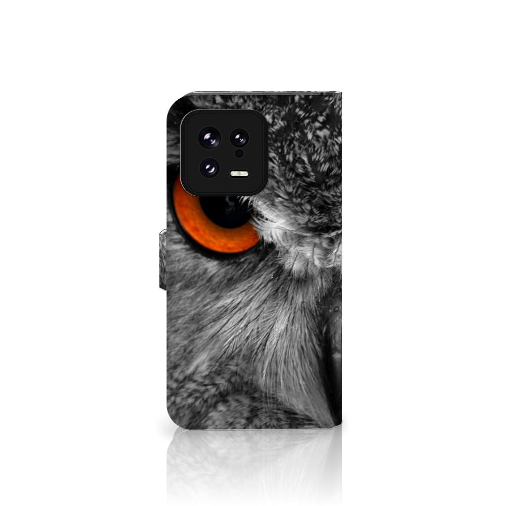 Xiaomi 13 Telefoonhoesje met Pasjes Uil telefoonhoesje uil design voorkant