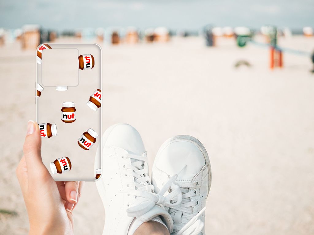 Xiaomi 13T Siliconen Case Nut Jar telefoonhoesje nut jar design hand met schoenen