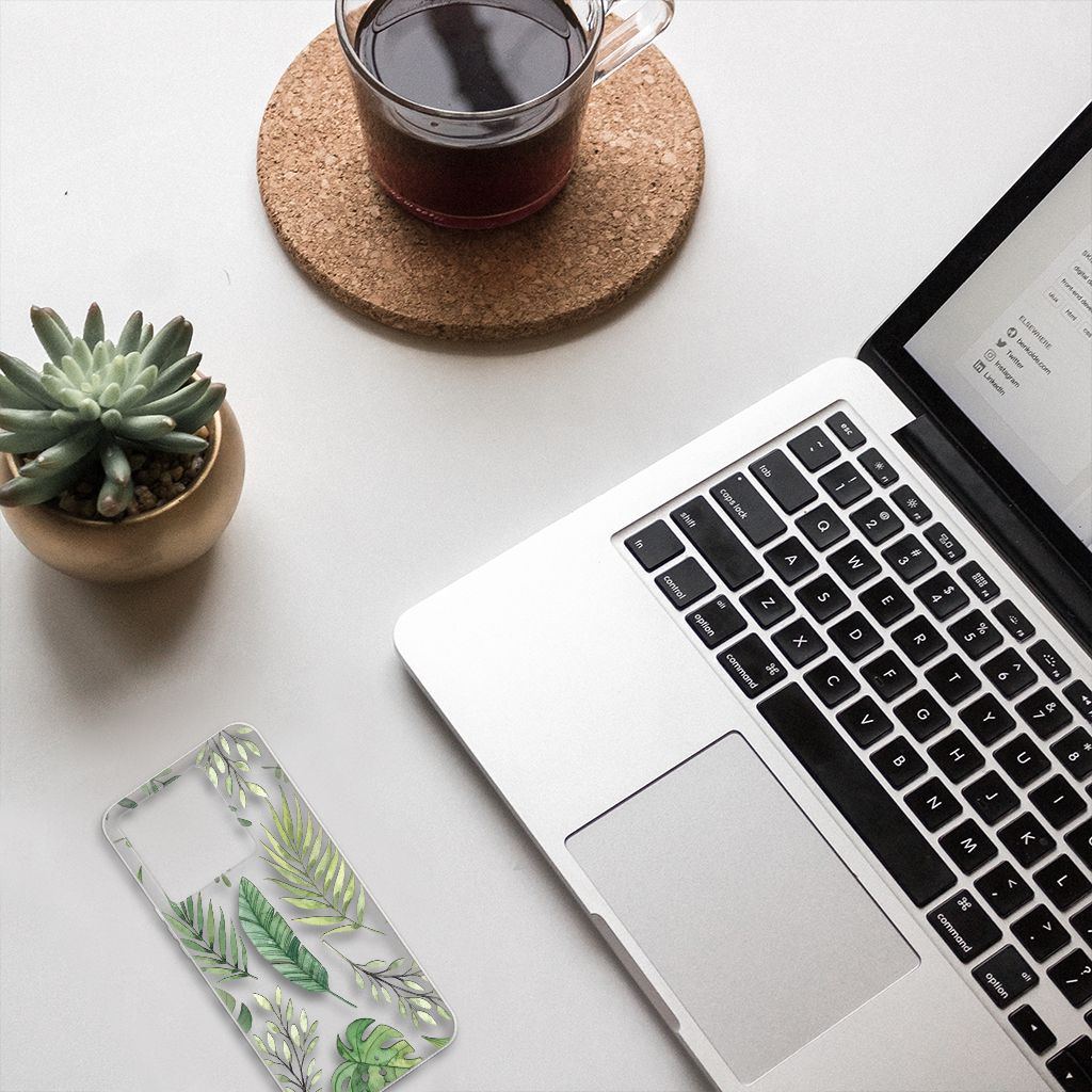 Xiaomi 13T TPU Case Leaves groen bladeren aanzicht