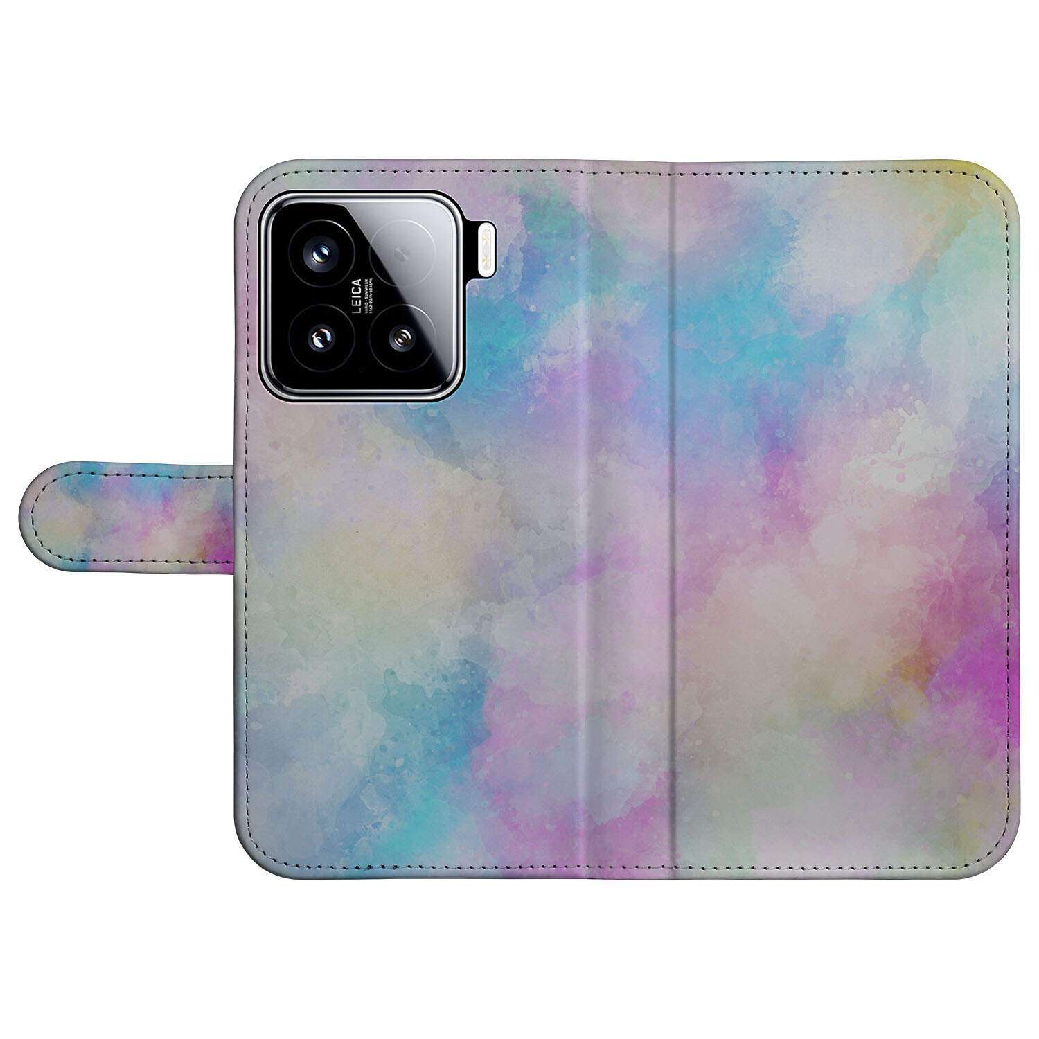 Xiaomi 15 Book Case ‘Watercolor Light’ elegant beschermend hoesje aquarelprint bovenaanzicht
