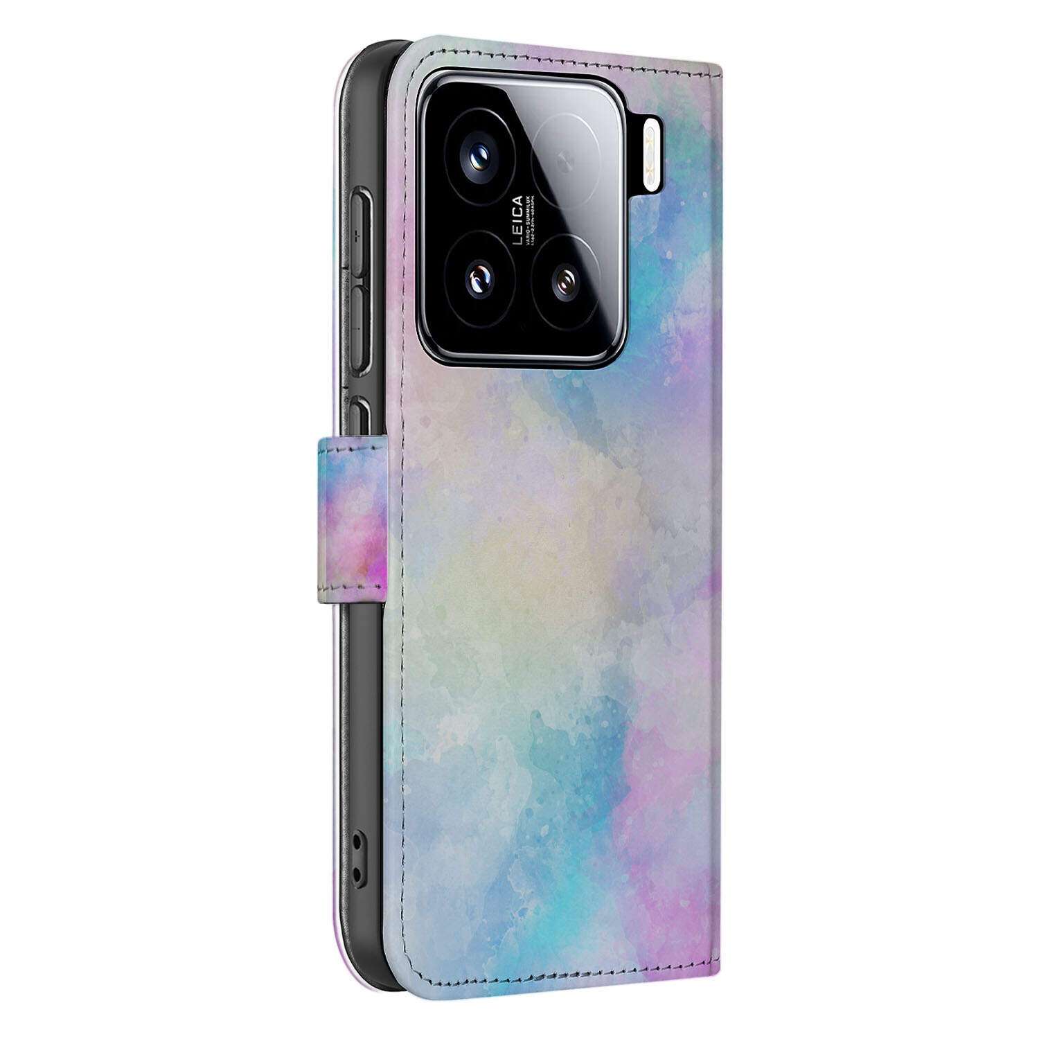 Xiaomi 15 Book Case ‘Watercolor Light’ elegant beschermend hoesje zijaanzicht