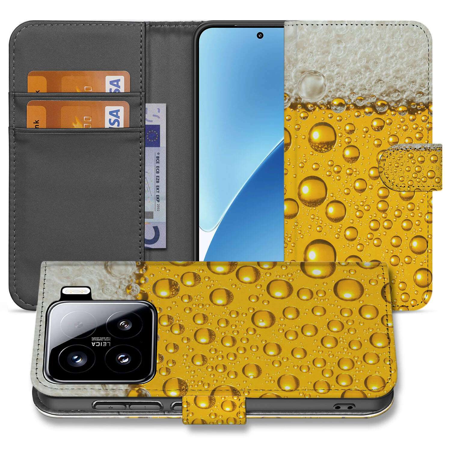 Xiaomi 15 Book Cover Bier hoesje design Bier aanzicht
