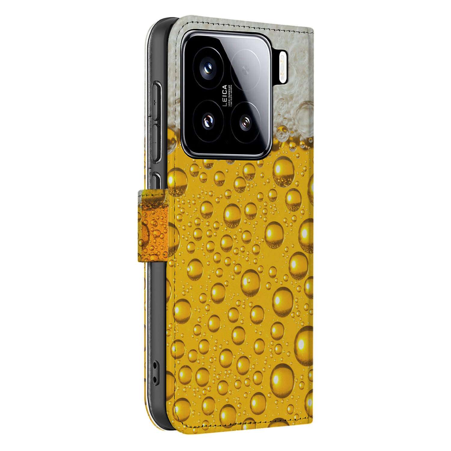 Xiaomi 15 Book Cover Bier telefoonhoesje design Bier aanzicht
