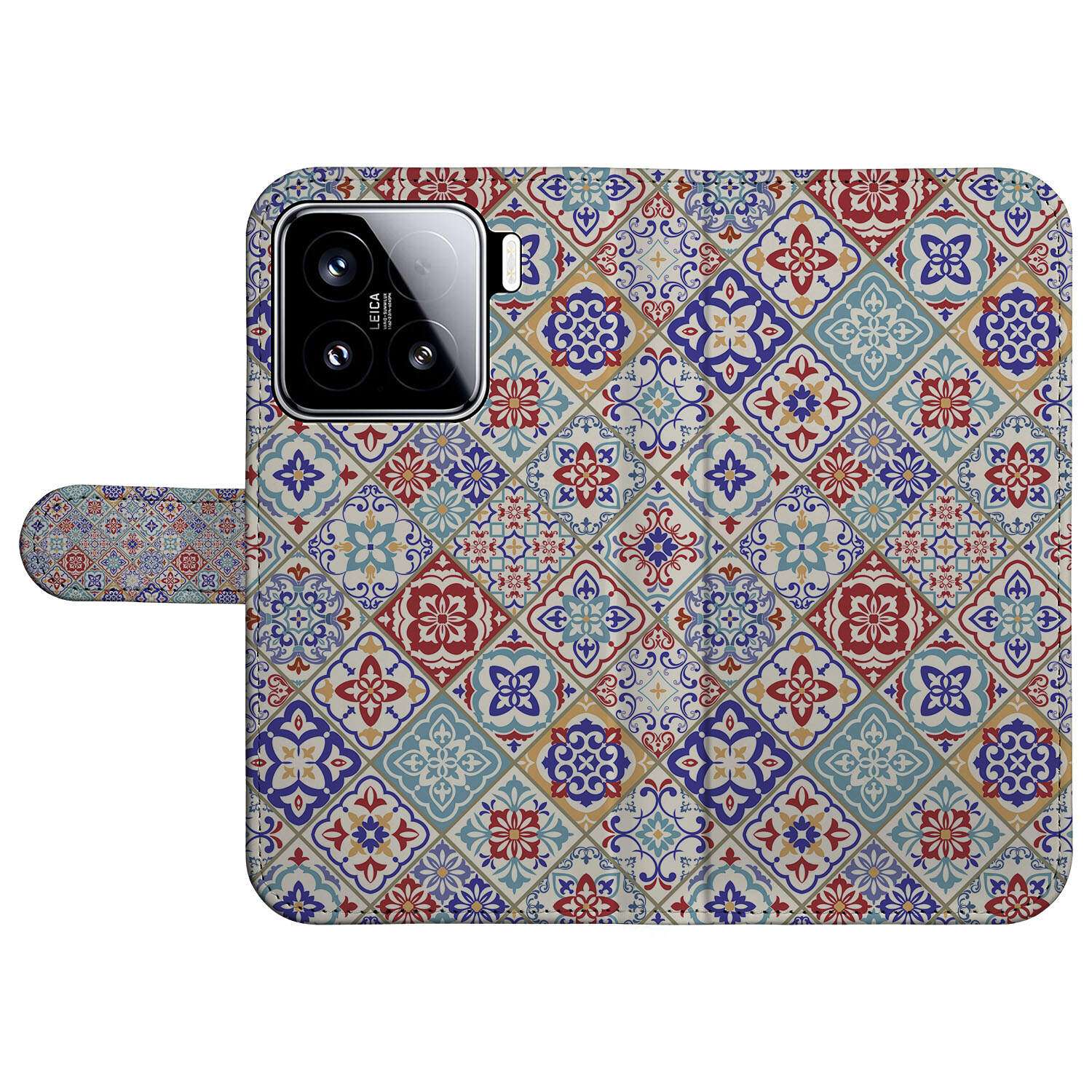 Xiaomi 15 Bookcase Tiles Color telefoonhoesje design Tiles Color bovenaanzicht