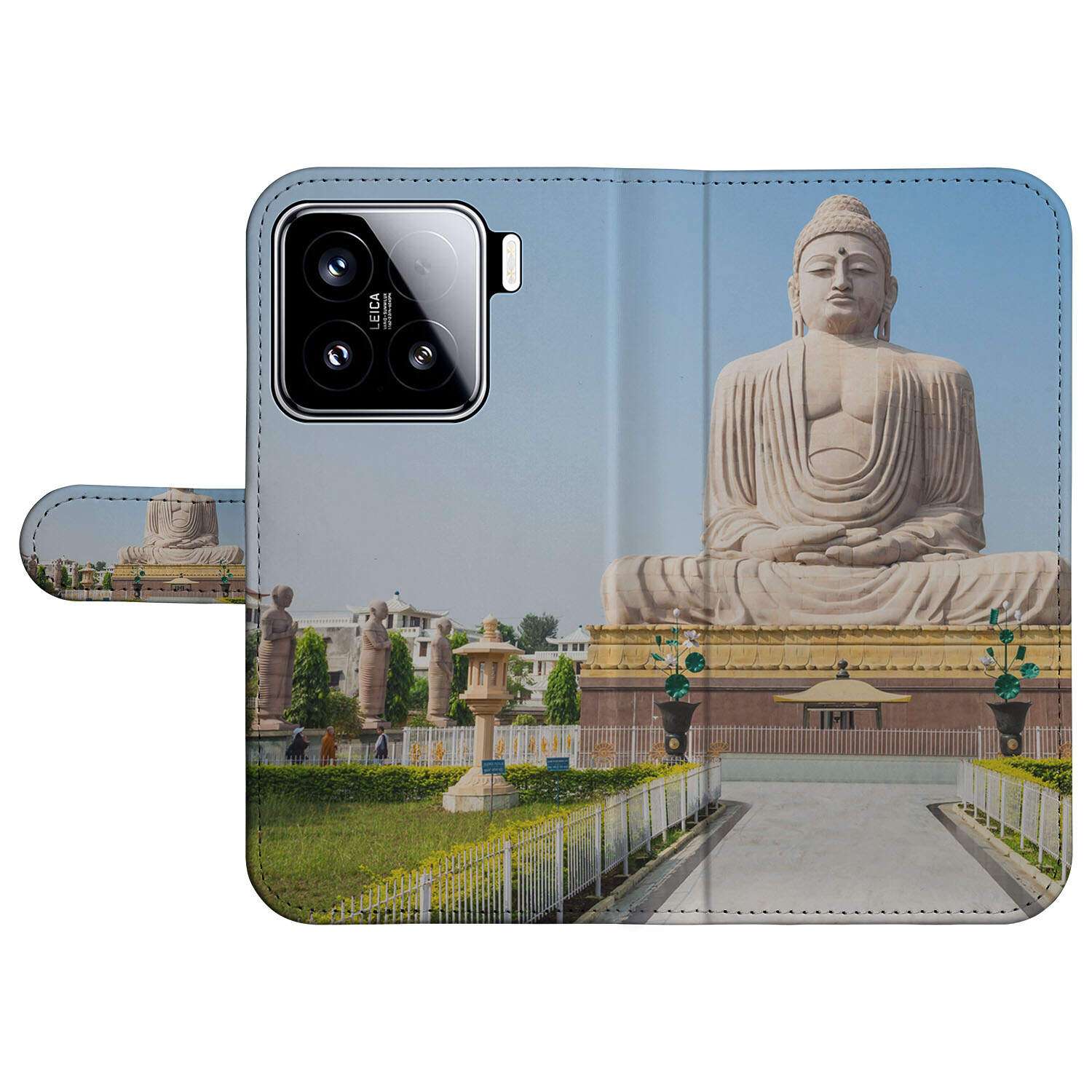 Xiaomi 15 Flip Cover Boeddha book case Boeddha design voorkant