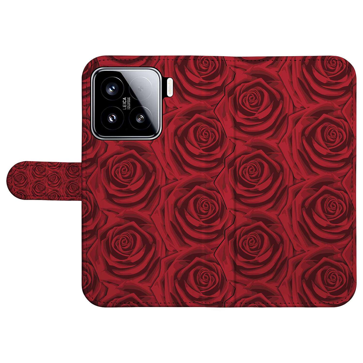Xiaomi 15 Hoesje Red Roses book case red roses voorkant