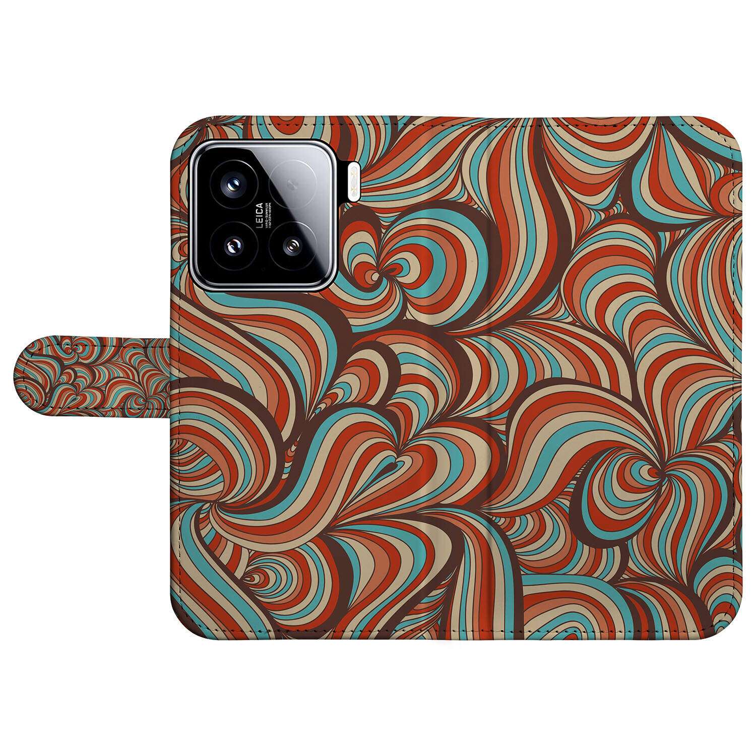 Xiaomi 15 Hoesje Retro retro book case kleurrijk design bovenaanzicht