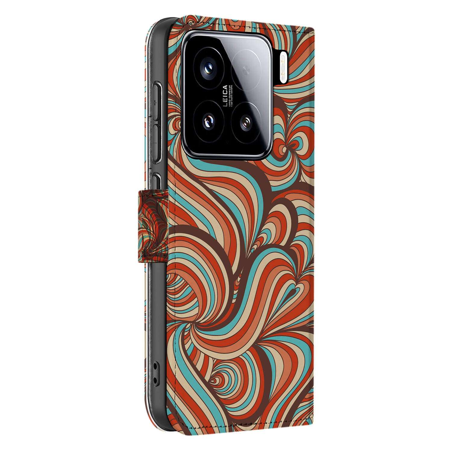 Xiaomi 15 Hoesje Retro Retro Book Case Design Kleurig Aanzicht