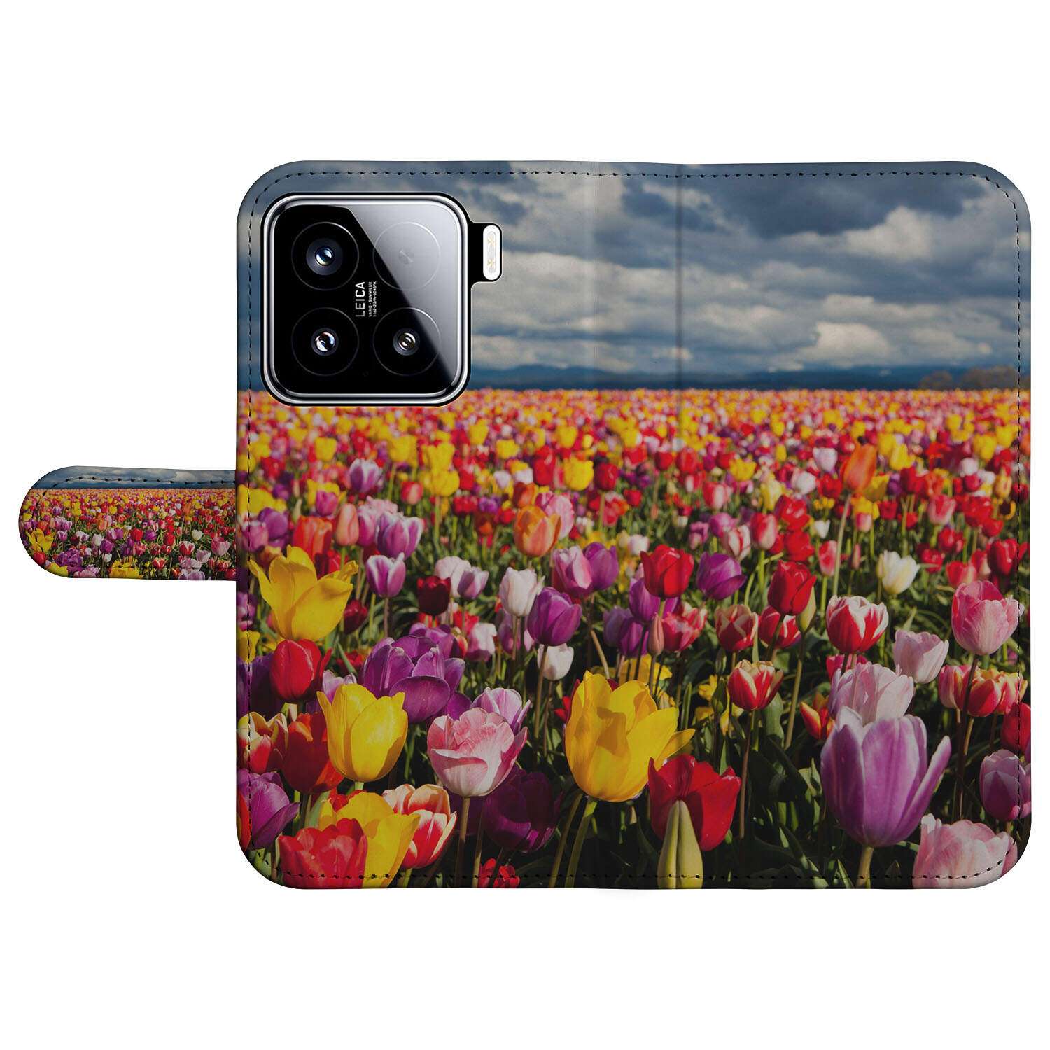 Xiaomi 15 Hoesje Tulpen book case tulpen voorkant