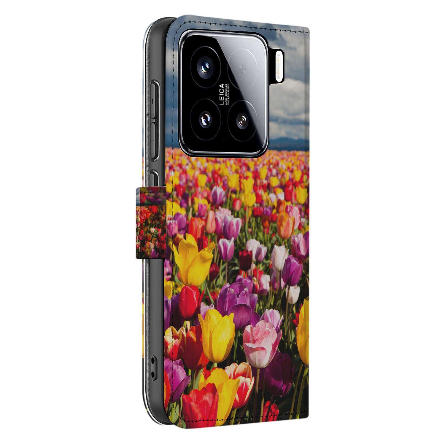 Xiaomi 15 Hoesje Tulpen boek case tulpen design voorkant