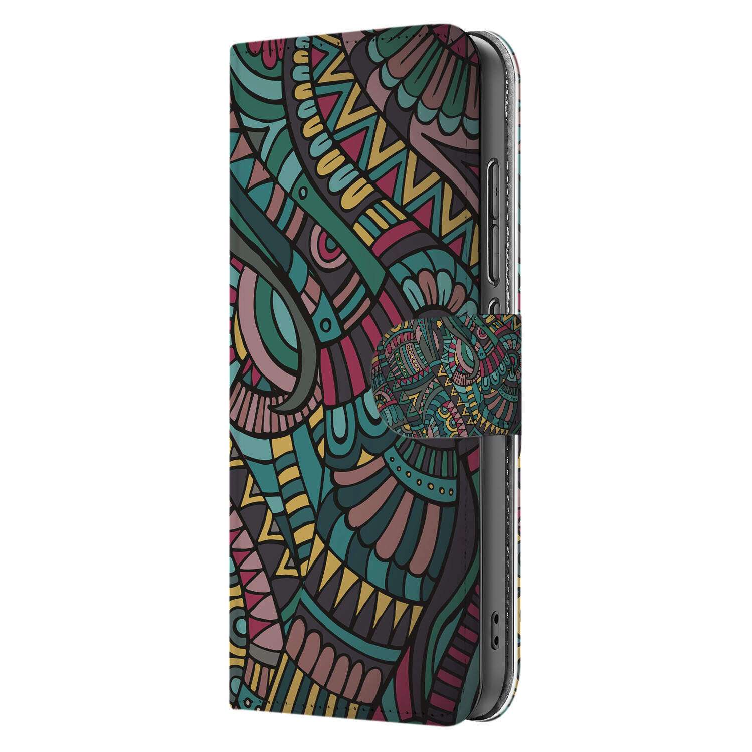 Xiaomi 15 Telefoon Hoesje Aztec Book Case Aztec Design Zijkant