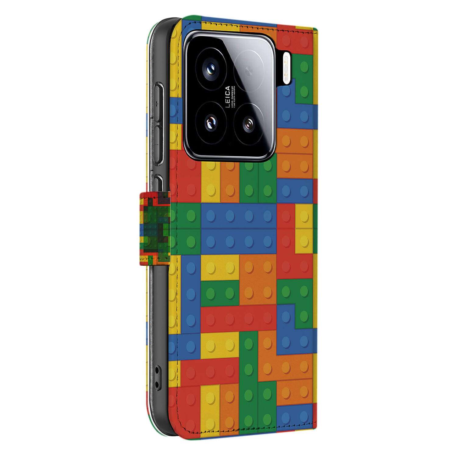 Xiaomi 15 Telefoon Hoesje Blokken hoesje blokken design aanzicht