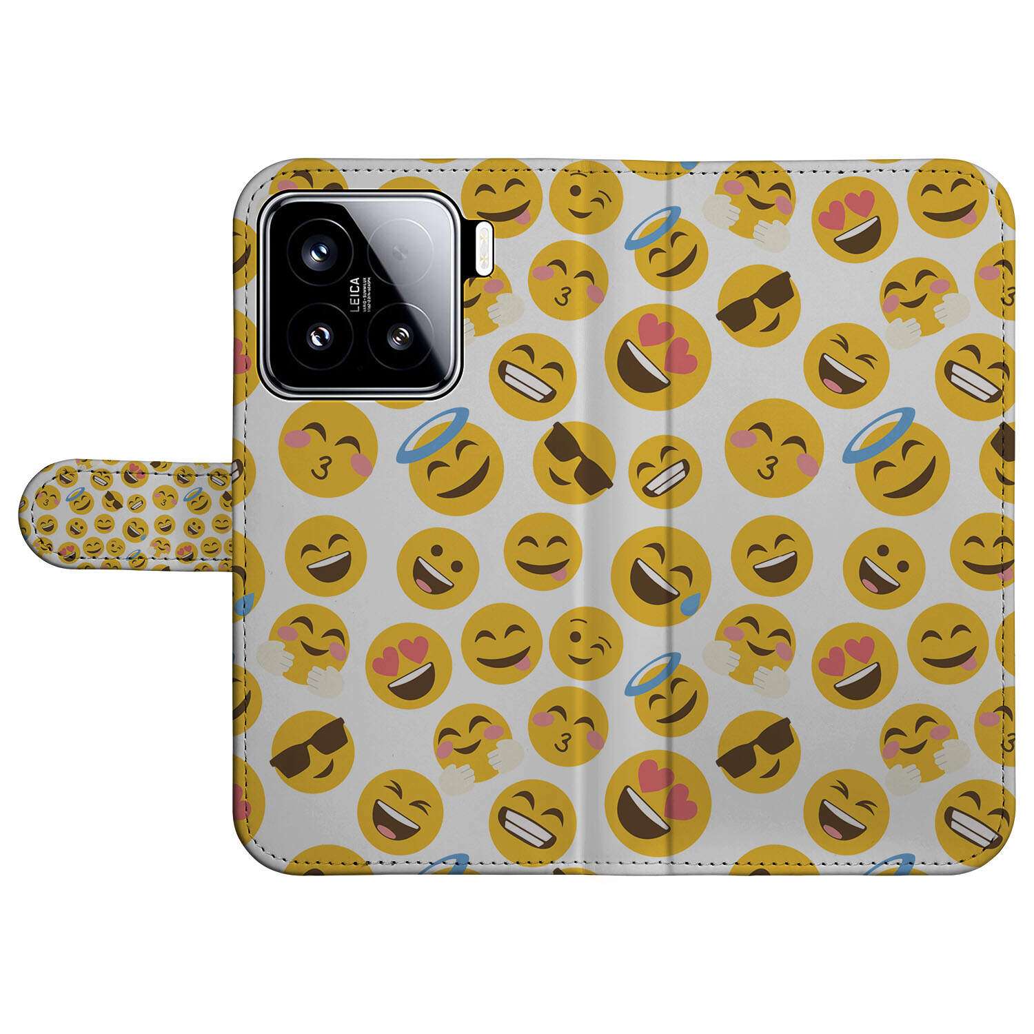 Xiaomi 15 Telefoon Hoesje Emoji book case emoji design voorkant