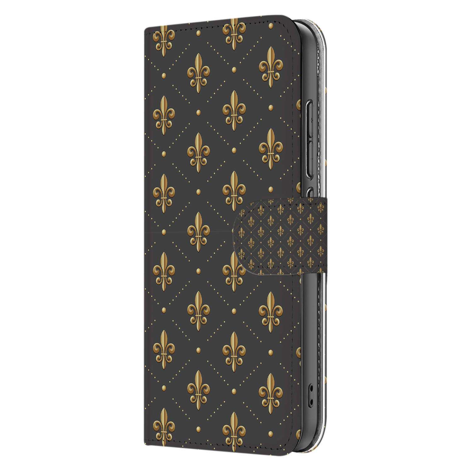 Xiaomi 15 Telefoon Hoesje Franse Lelie book case Franse Lelie design zijkant