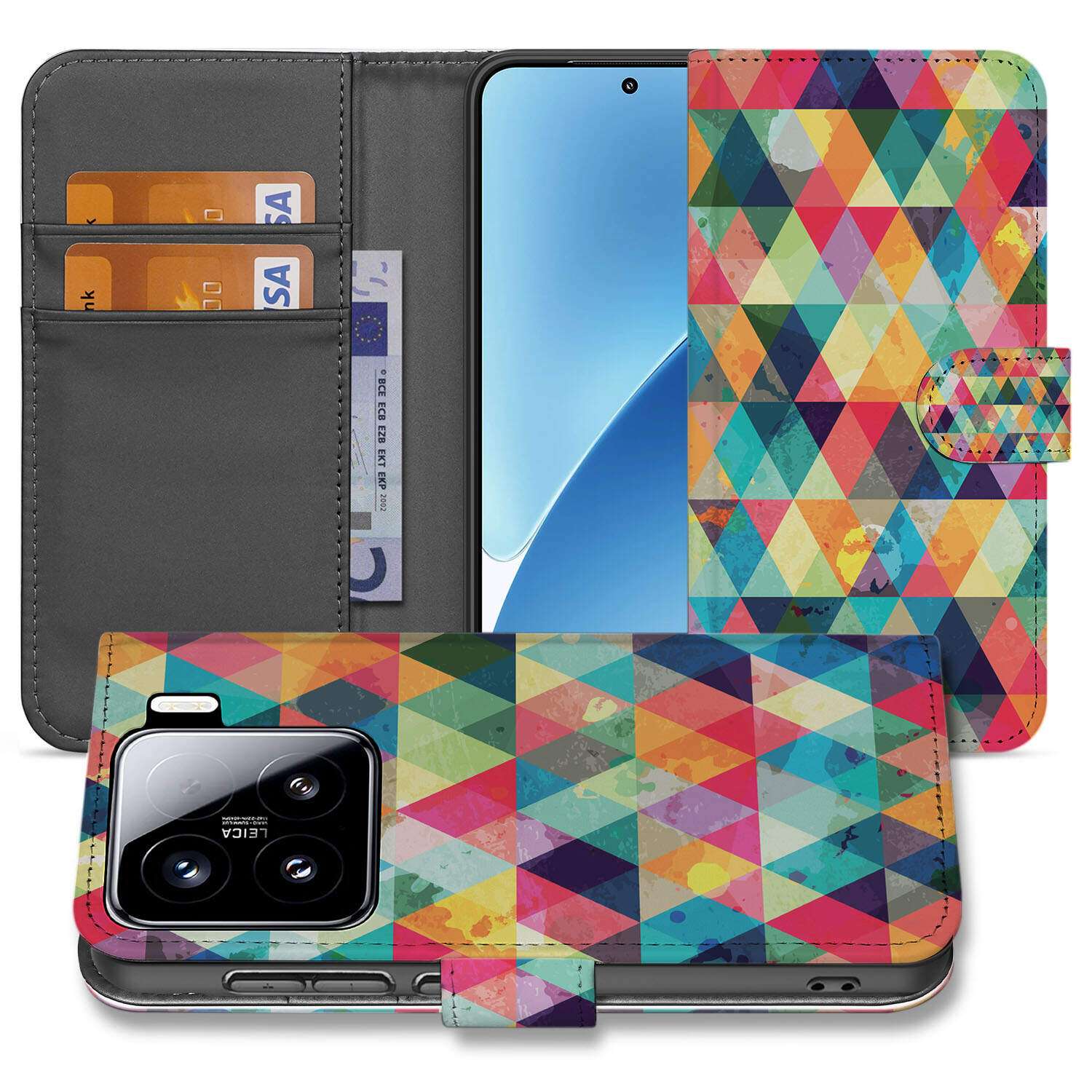 Xiaomi 15 Telefoon Hoesje Geruit telefoonhoesje geruit design voorkant