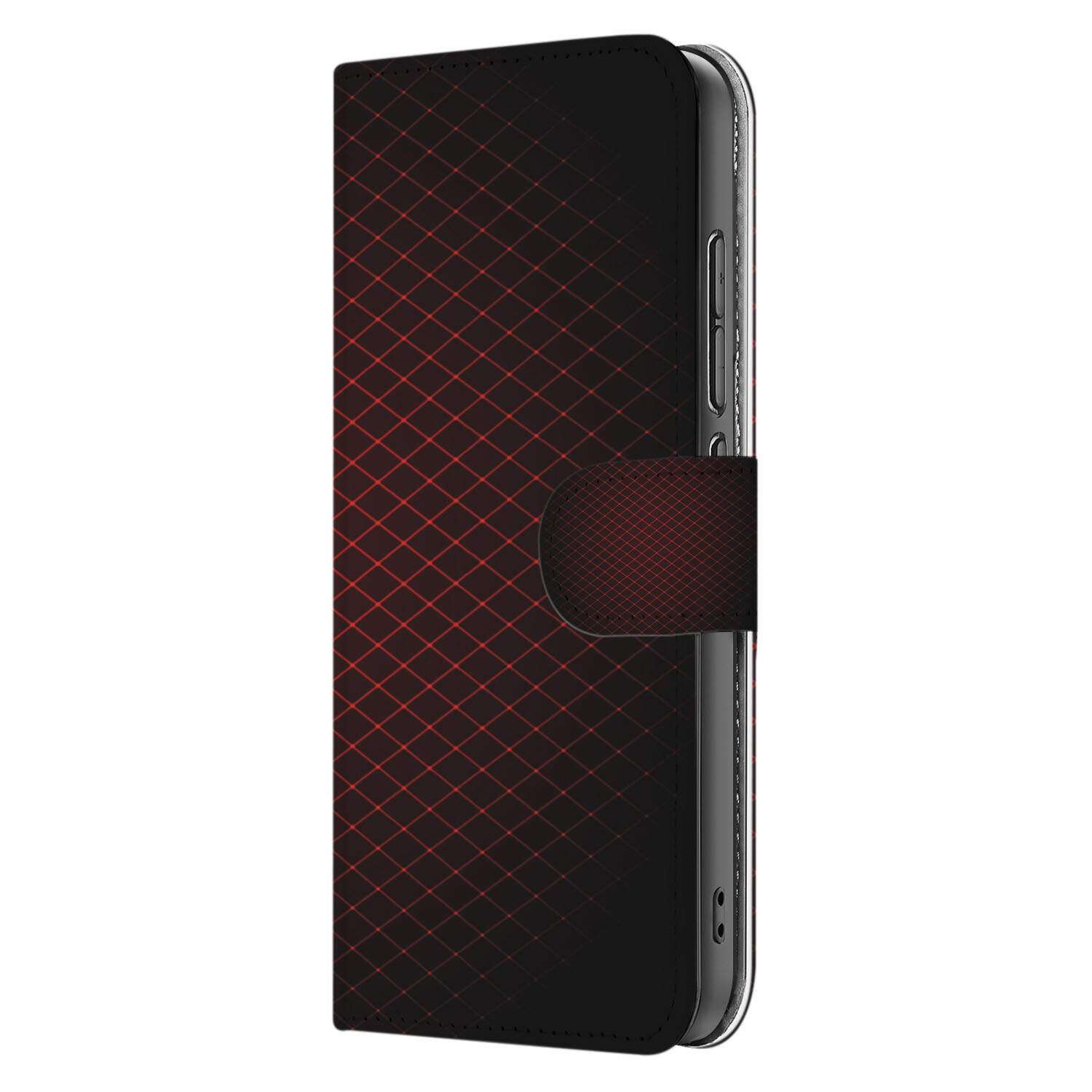 Xiaomi 15 Telefoon Hoesje Geruit Rood book case zijkant dessin