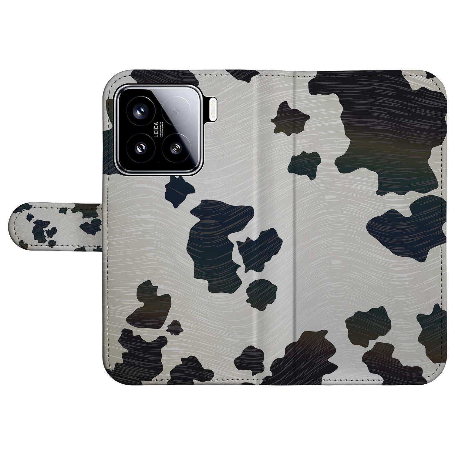 Xiaomi 15 Telefoonhoesje met Pasjes Koeienvlekken book case koeienvlekken design voorkant