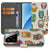 Xiaomi 15 Telefoonhoesje met Pasjes Vrolijke Uilen bookcase design voorkant aanzicht