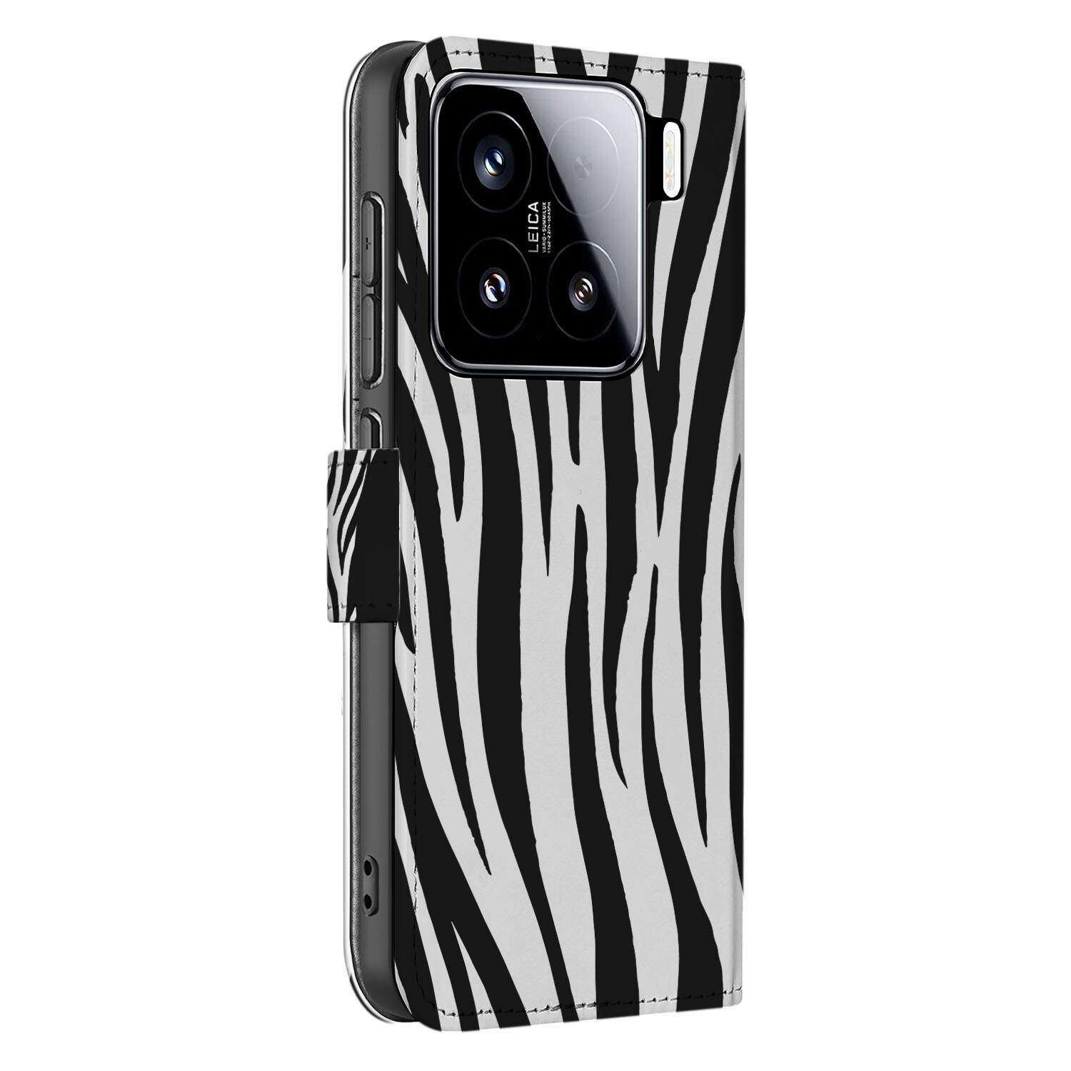 Xiaomi 15 Telefoonhoesje met Pasjes Zebra Book Case Zebra Zijkant