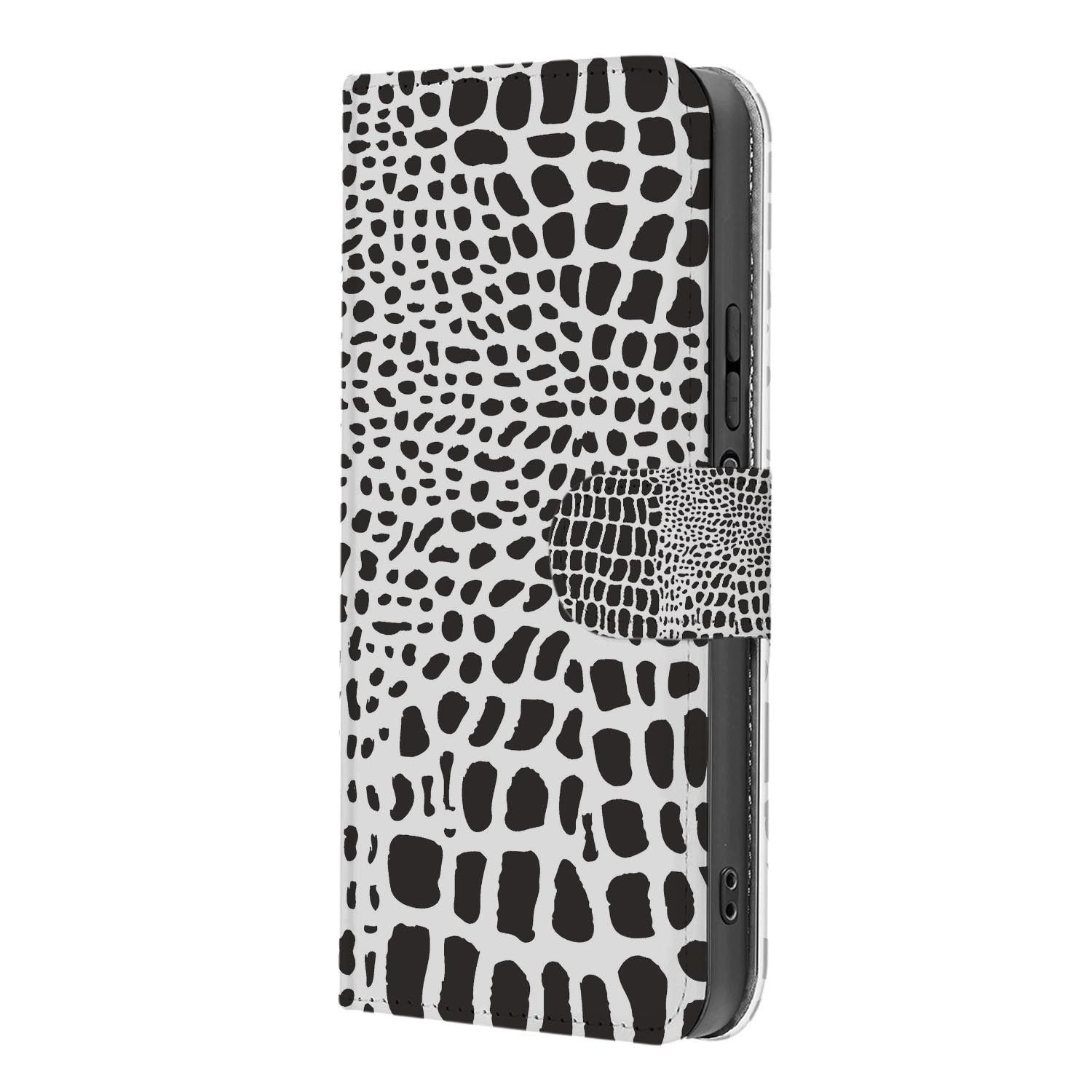 Xiaomi 17 bookcase Slangenprint, binnenkant met telefoon