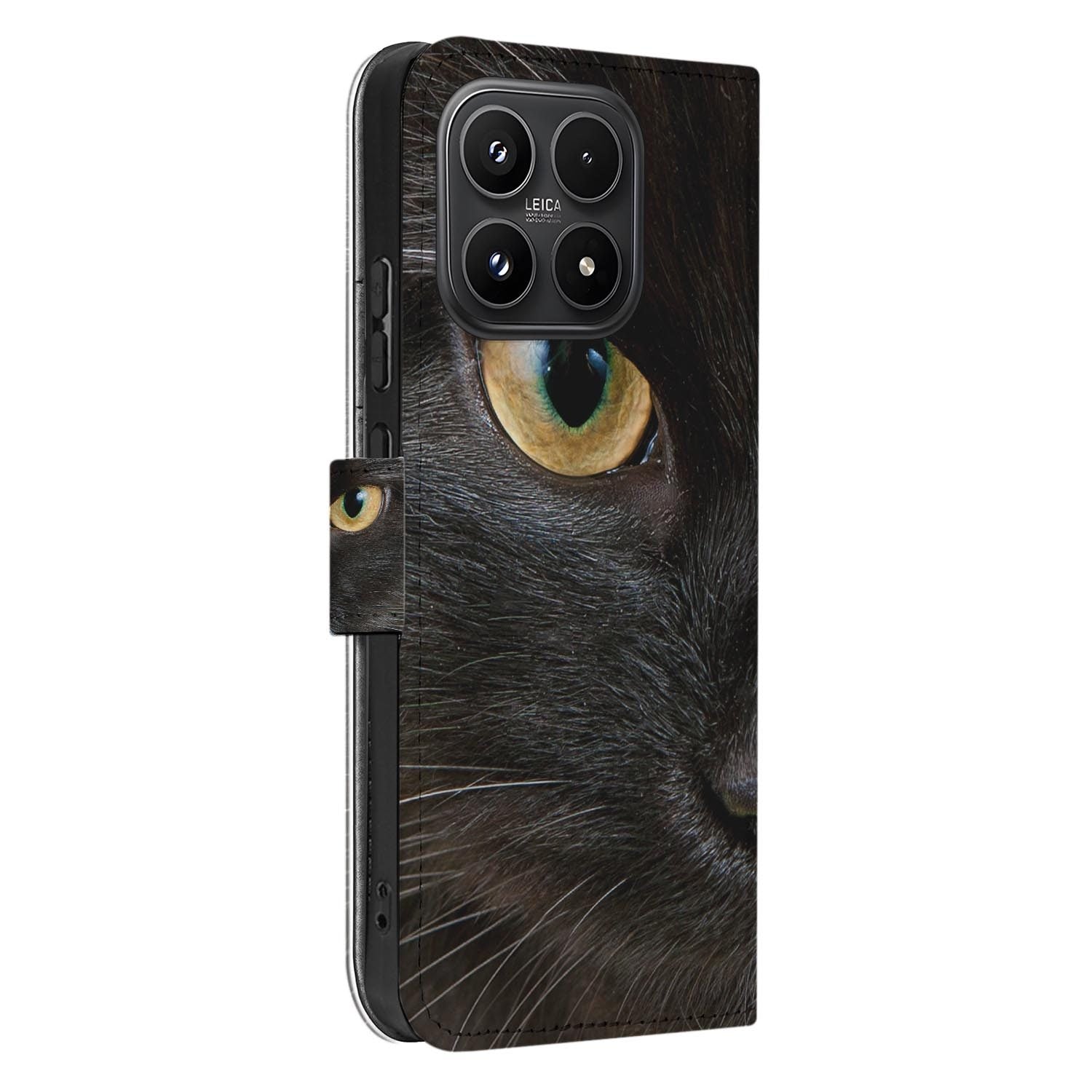 Xiaomi 17 bookcase Zwarte Kat, zijkant met knopuitsparingen