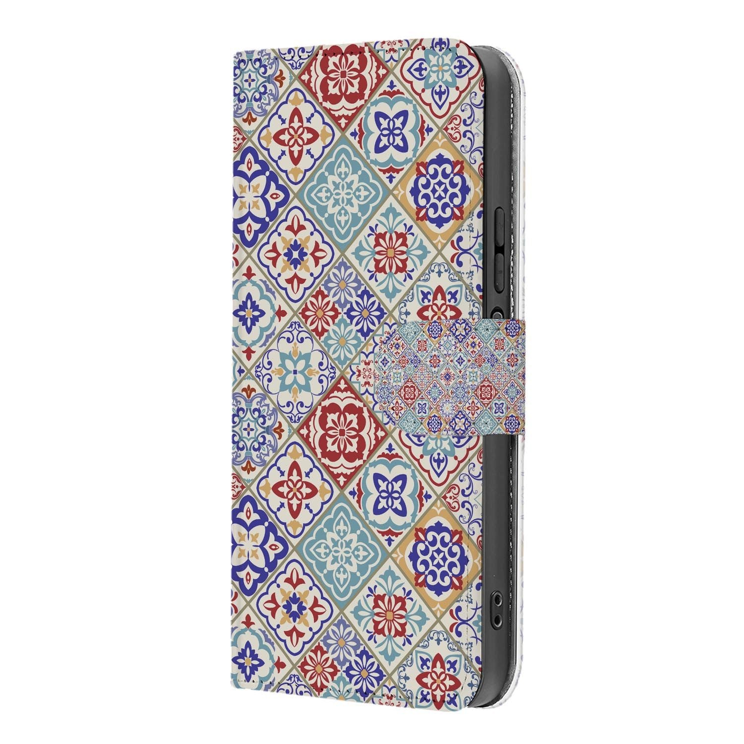 Xiaomi 17 bookcase Tiles Color, binnenkant met telefoon