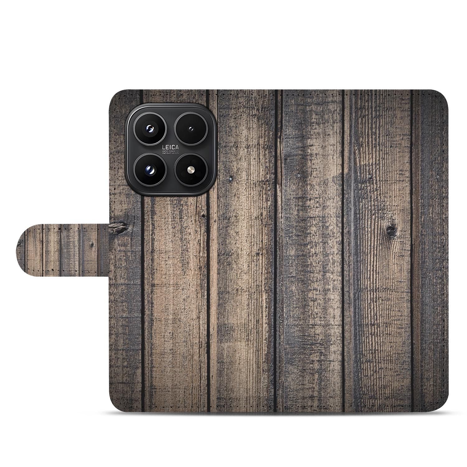Xiaomi 17 bookcase Steigerhout, open met pasjesvakken