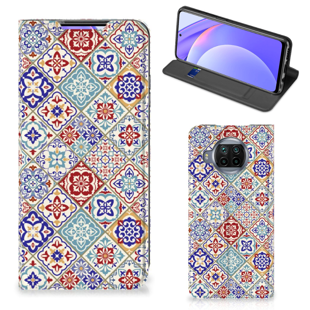 Xiaomi Mi 10T Lite Standcase Tiles Color telefoonhoesje design Tiles aanzicht