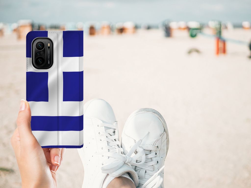 Xiaomi Mi 11i Poco F3 Standcase Griekenland vlag ontwerp hand strand