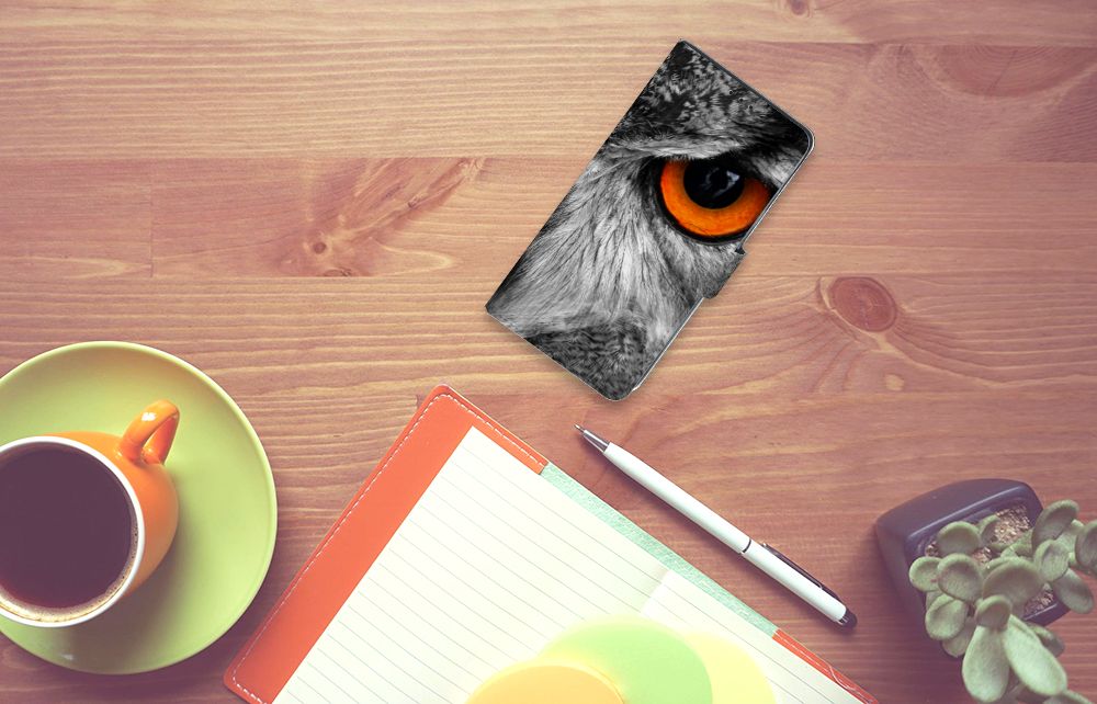 Xiaomi Mi Note 10 Lite Telefoonhoesje met Pasjes Uil telefoonhoesje ontwerp uil aanzicht
