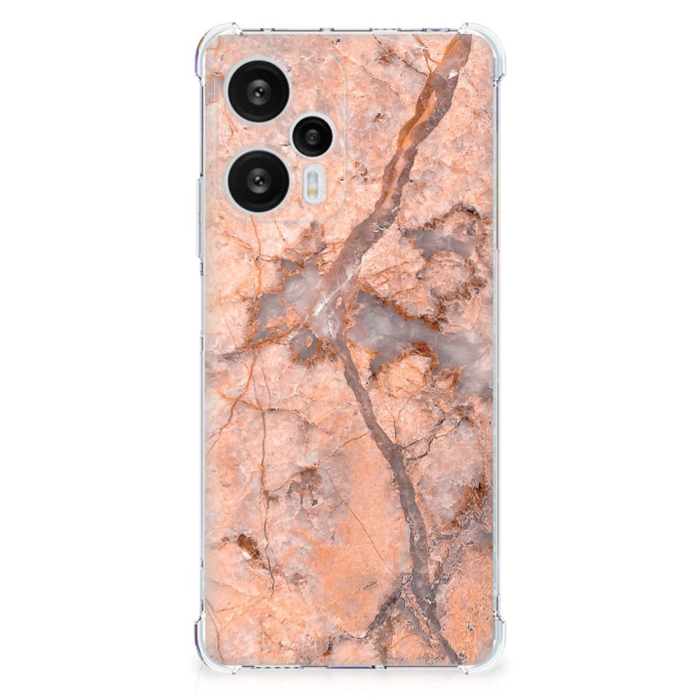 Xiaomi Poco F5 Anti-Shock Hoesje Marmer Oranje B2C Telecom