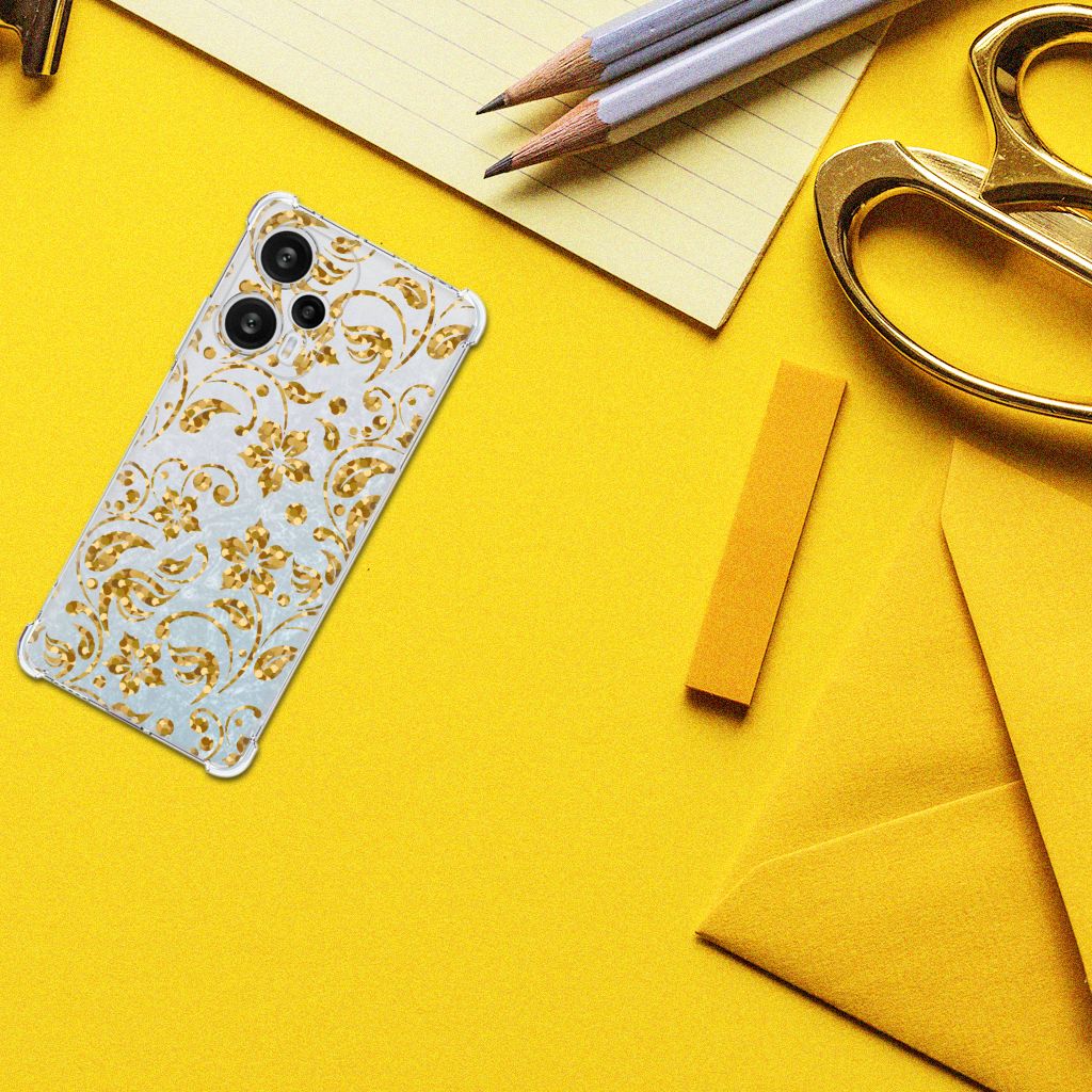 Xiaomi Poco F5 Case Gouden Bloemen B2C Telecom