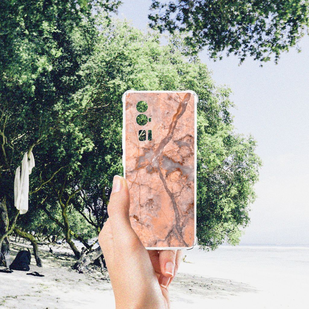 Xiaomi Poco F5 Pro Anti-Shock Hoesje Marmer Oranje B2C Telecom
