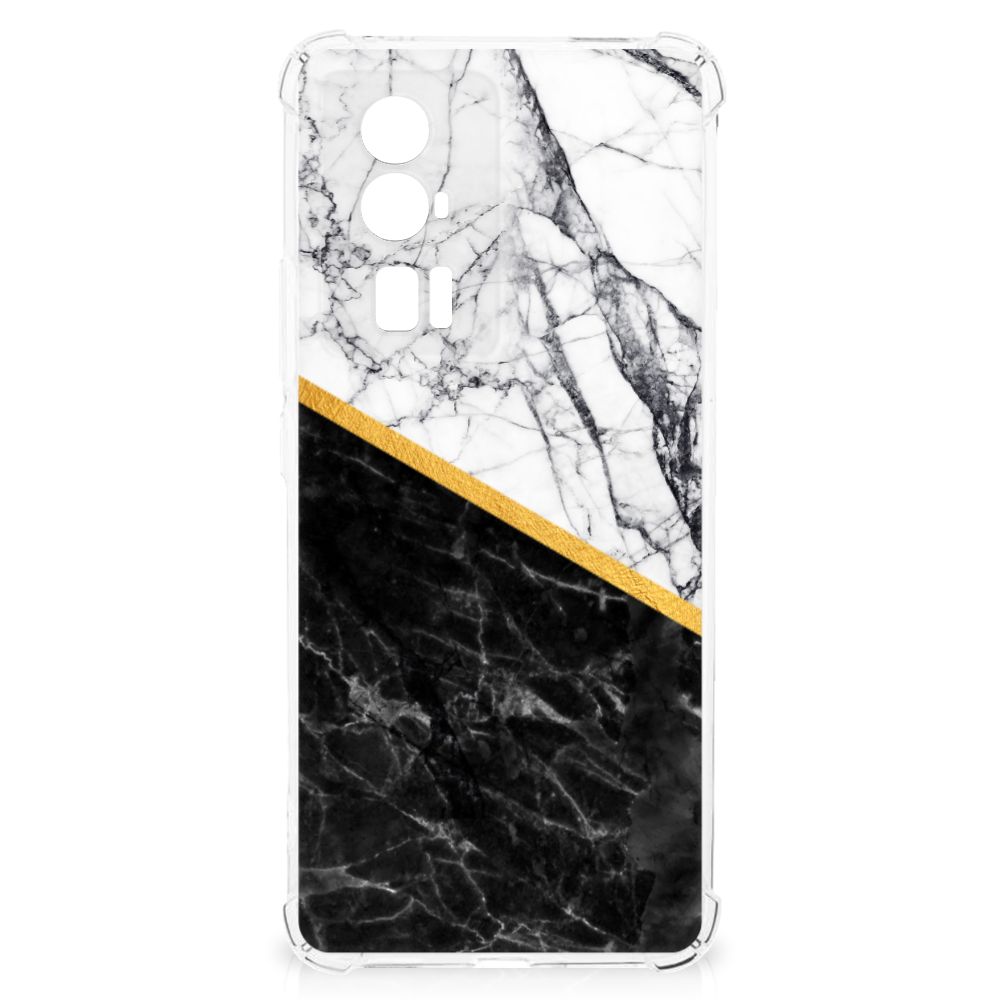 Xiaomi Poco F5 Pro Anti-Shock Hoesje Marmer Wit Zwart - Origineel Cadeau Man B2C Telecom