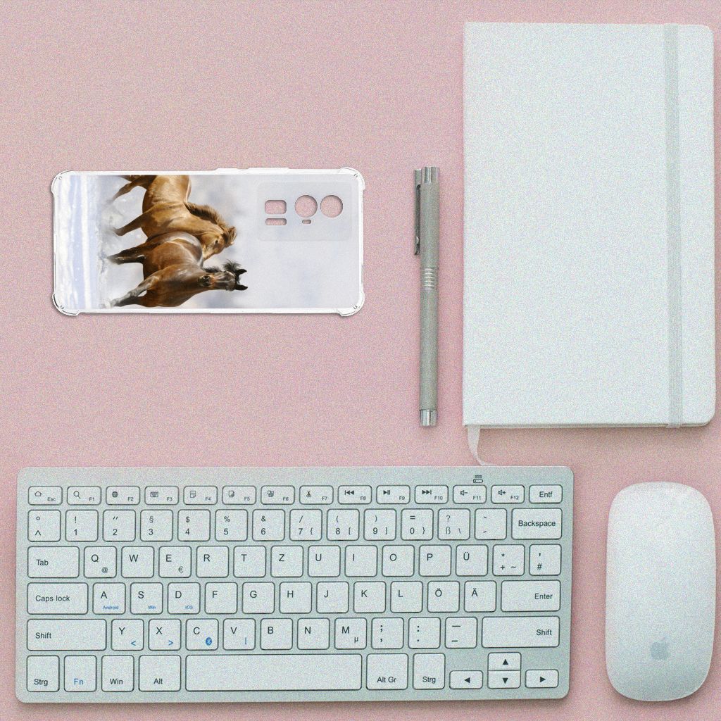 Xiaomi Poco F5 Pro Case Anti-shock Paarden telefoonhoesje design paarden bovenaanzicht