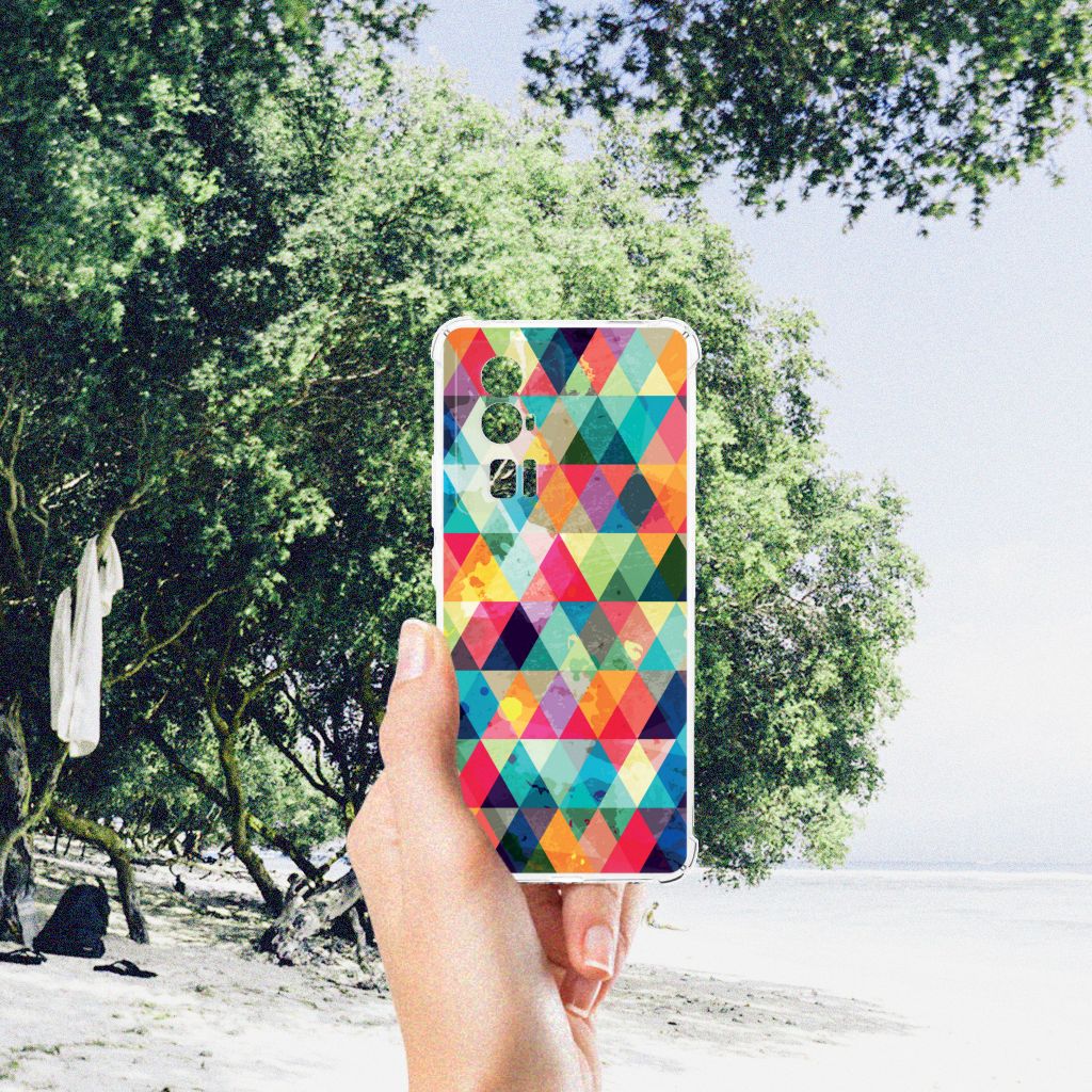 Xiaomi Poco F5 Pro Doorzichtige Silicone Hoesje Geruit B2C Telecom