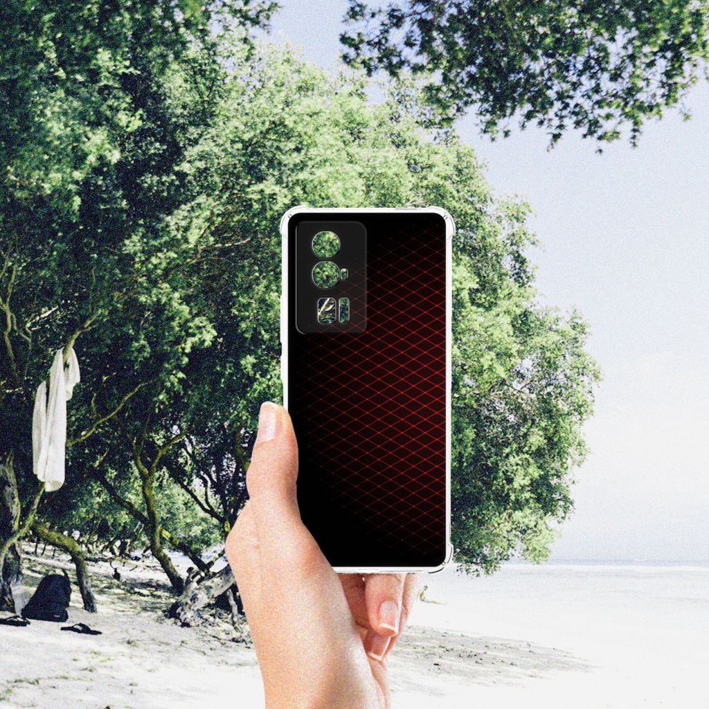 Xiaomi Poco F5 Pro Doorzichtige Silicone Hoesje Geruit Rood B2C Telecom