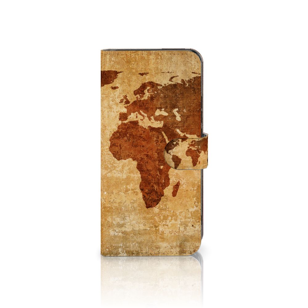 Xiaomi Poco F5 Pro Flip Cover Wereldkaart design wereldkaart aanzicht