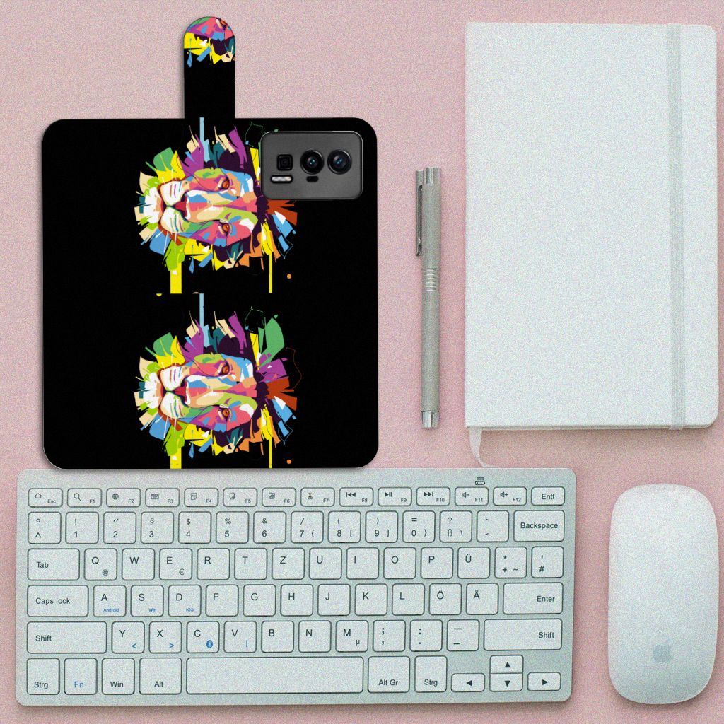 Xiaomi Poco F5 Pro Leuk Hoesje Lion Color bovenaanzicht