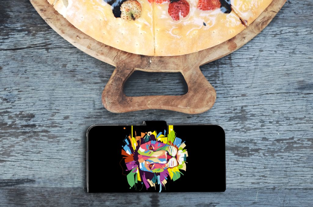 Xiaomi Poco F5 Pro Leuk Hoesje Lion Color geel design bovenaanzicht