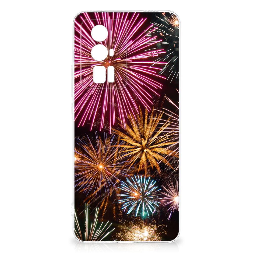 Xiaomi Poco F5 Pro Silicone Back Cover Vuurwerk met kleurrijke siervuurwerkprint 🎆