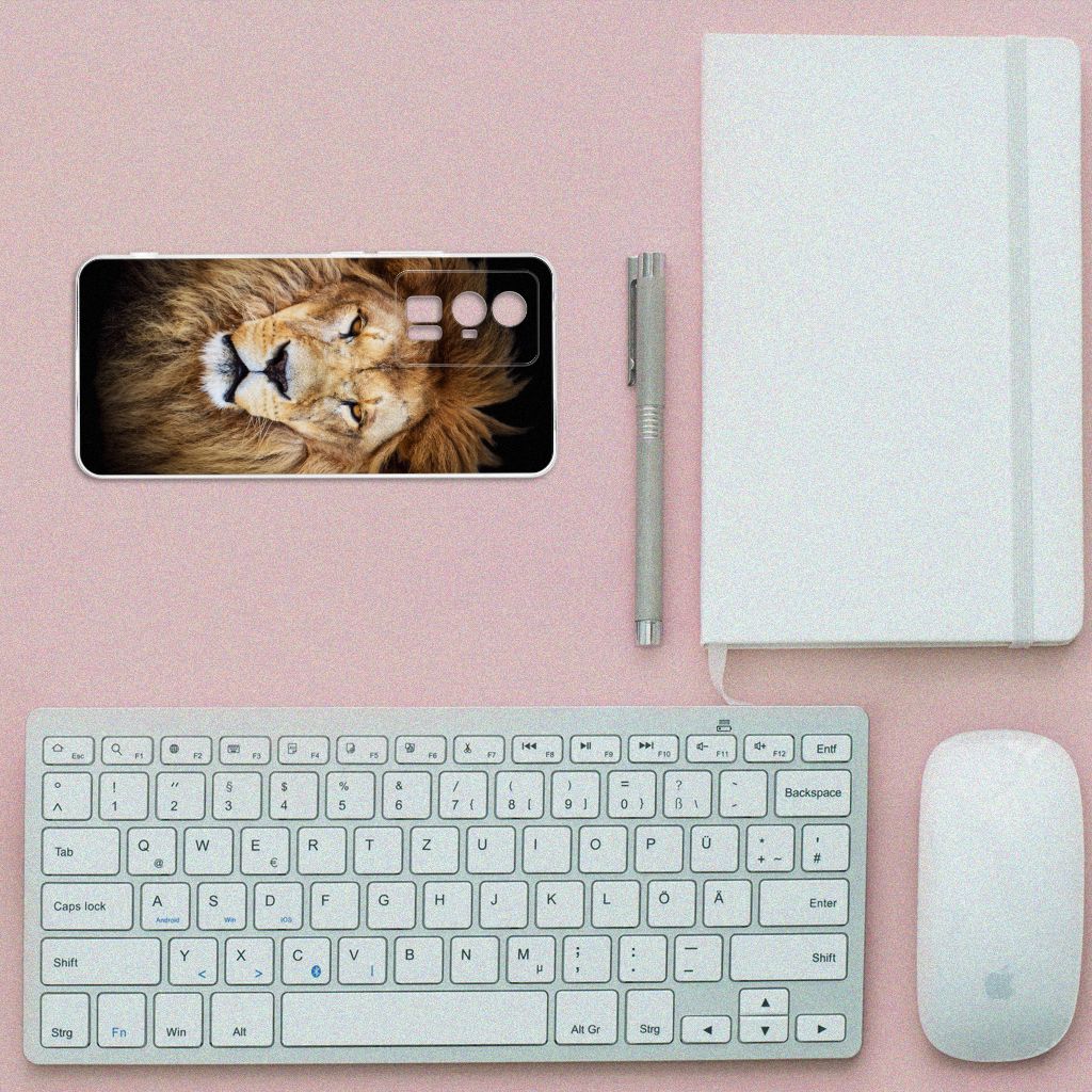 Xiaomi Poco F5 Pro TPU Hoesje Leeuw design leeuw bovenaanzicht