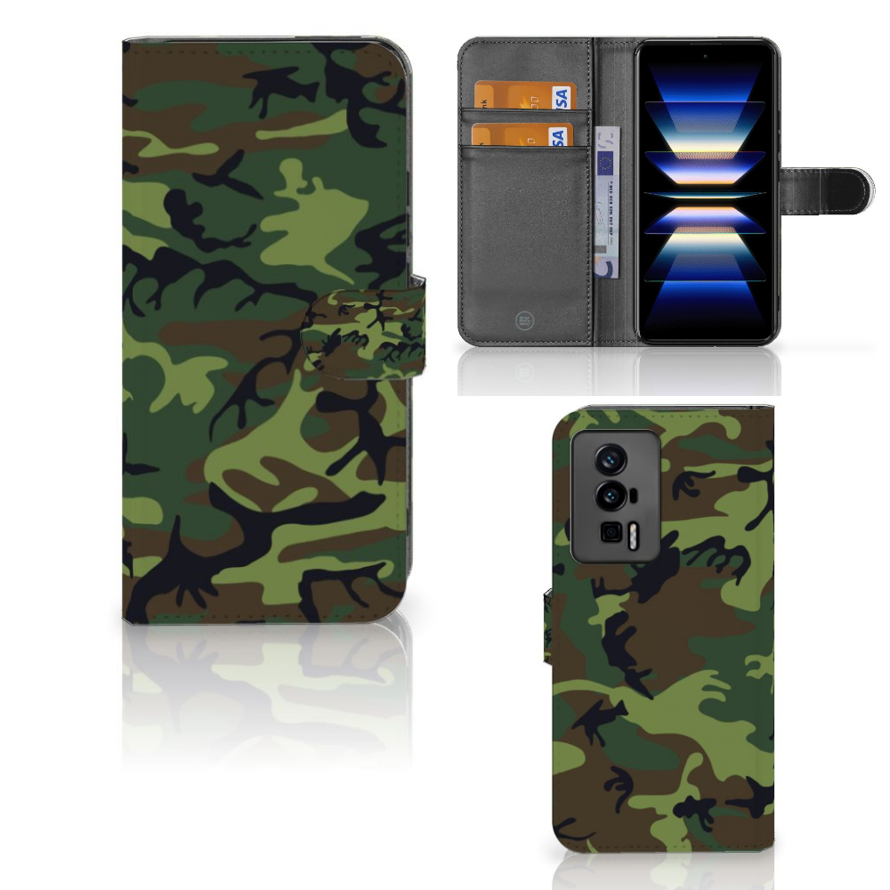Xiaomi Poco F5 Pro Telefoon Hoesje Army Dark