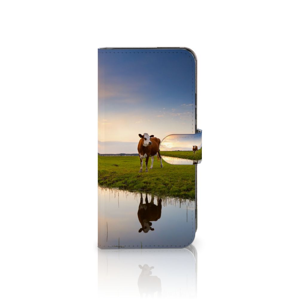 Xiaomi Poco F5 Pro Telefoonhoesje met Pasjes Koe telefoonhoesje koe weiland aanzicht