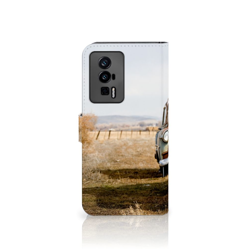 Xiaomi Poco F5 Pro Telefoonhoesje met foto Vintage Auto design vintage auto aanzicht