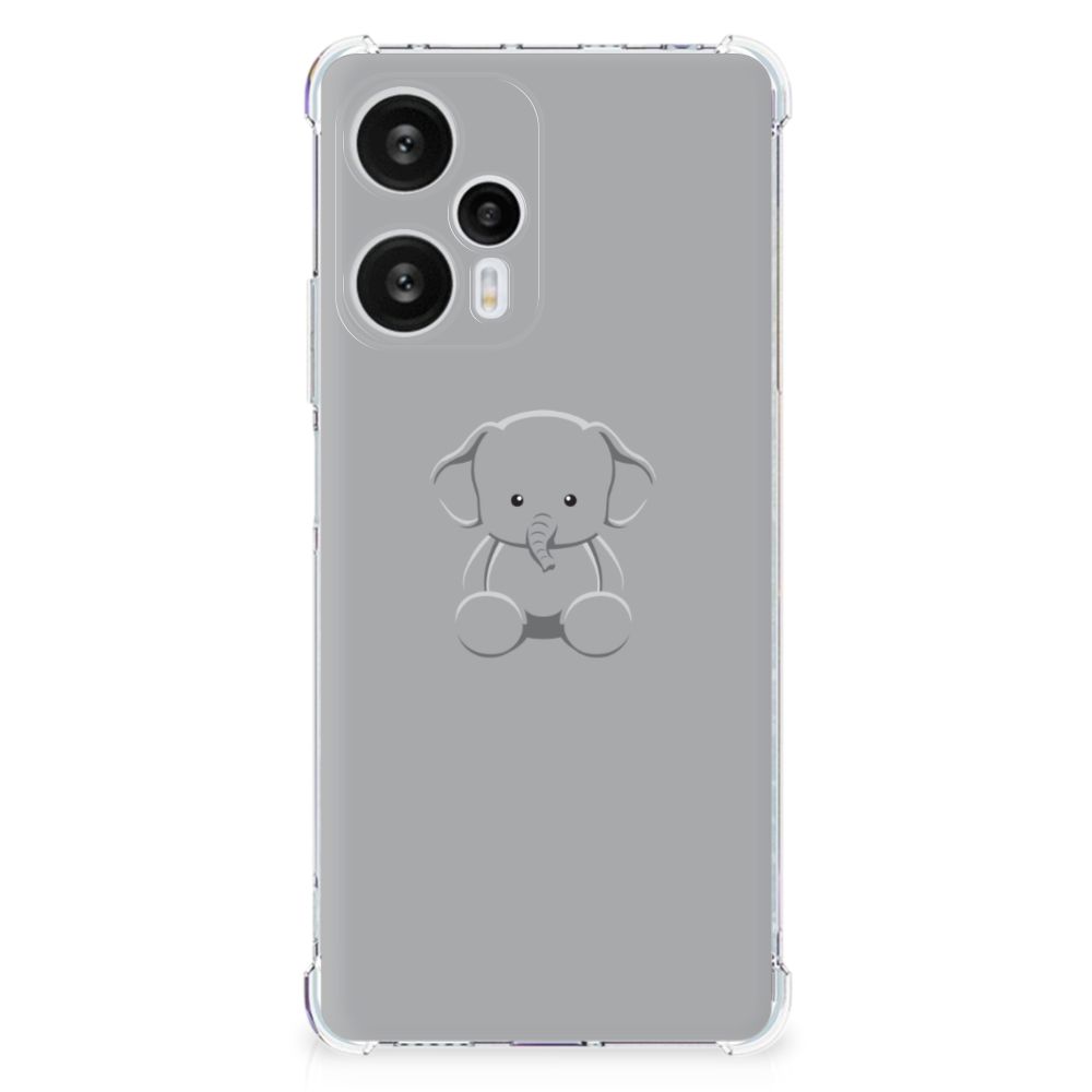 Xiaomi Poco F5 Stevig Bumper Hoesje Grijs Baby Olifant B2C Telecom