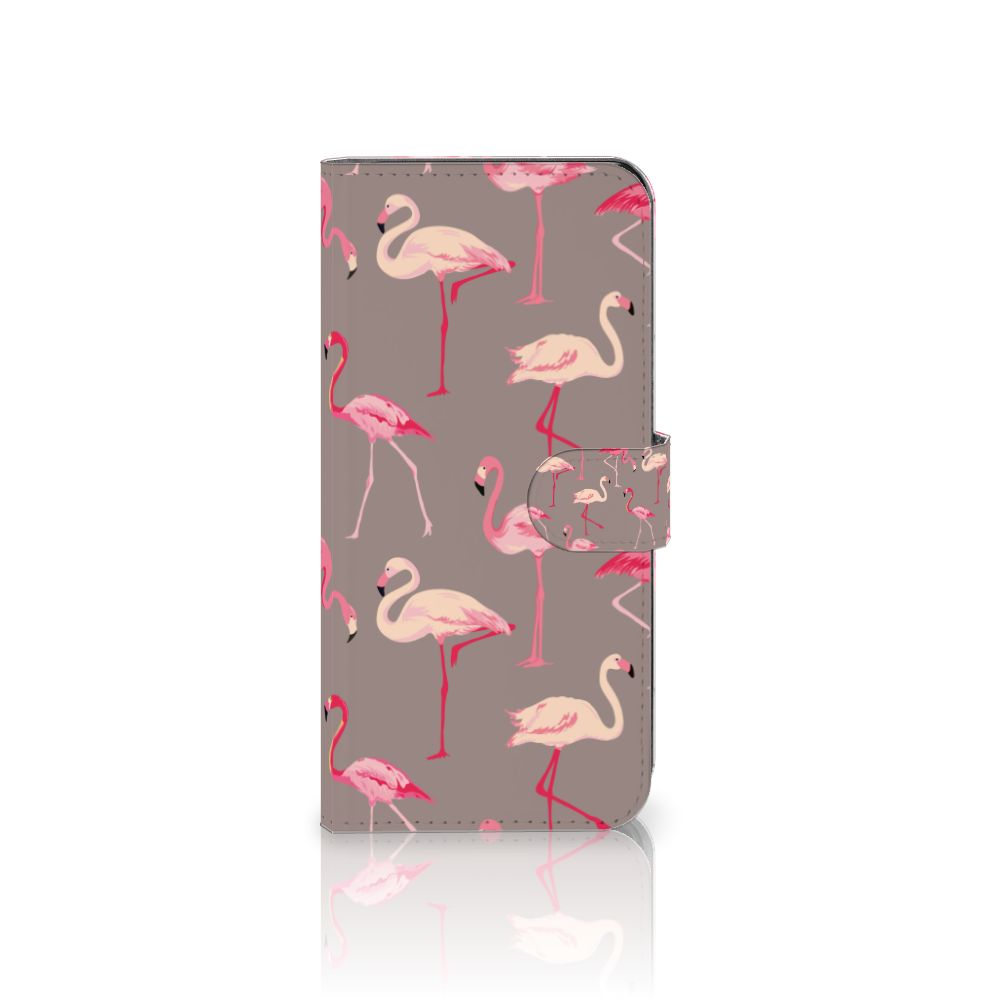 Xiaomi Poco F5 Telefoonhoesje met Pasjes Flamingo portefeuille flamingo design vooraanzicht