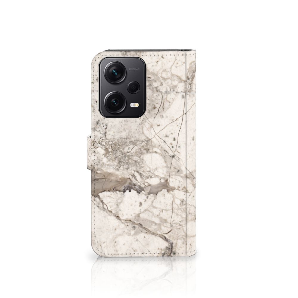 Xiaomi Poco X5 Pro | Note 12 Pro 5G Bookcase Marmer Beige marmer bookcase voorkant