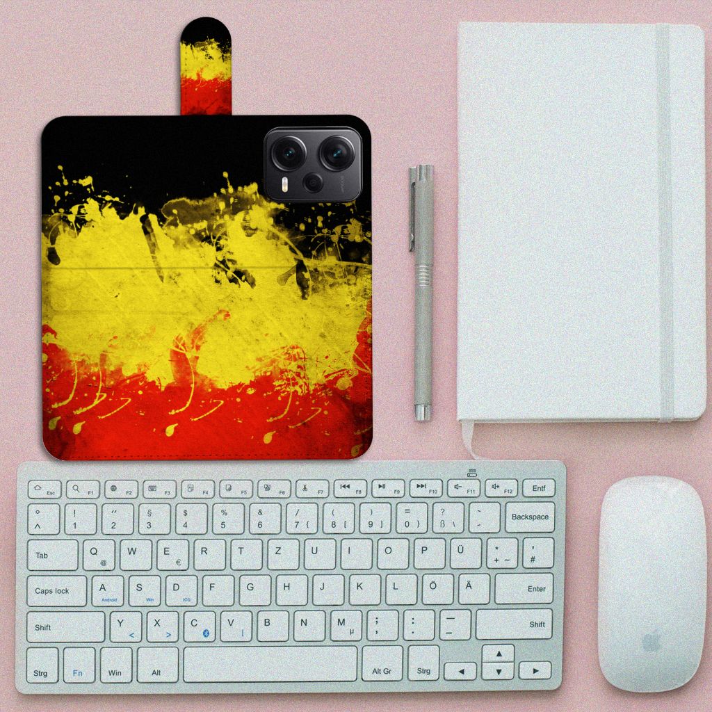 Xiaomi Poco X5 Pro | Note 12 Pro 5G Bookstyle Case België design vlag kleuren aanzicht
